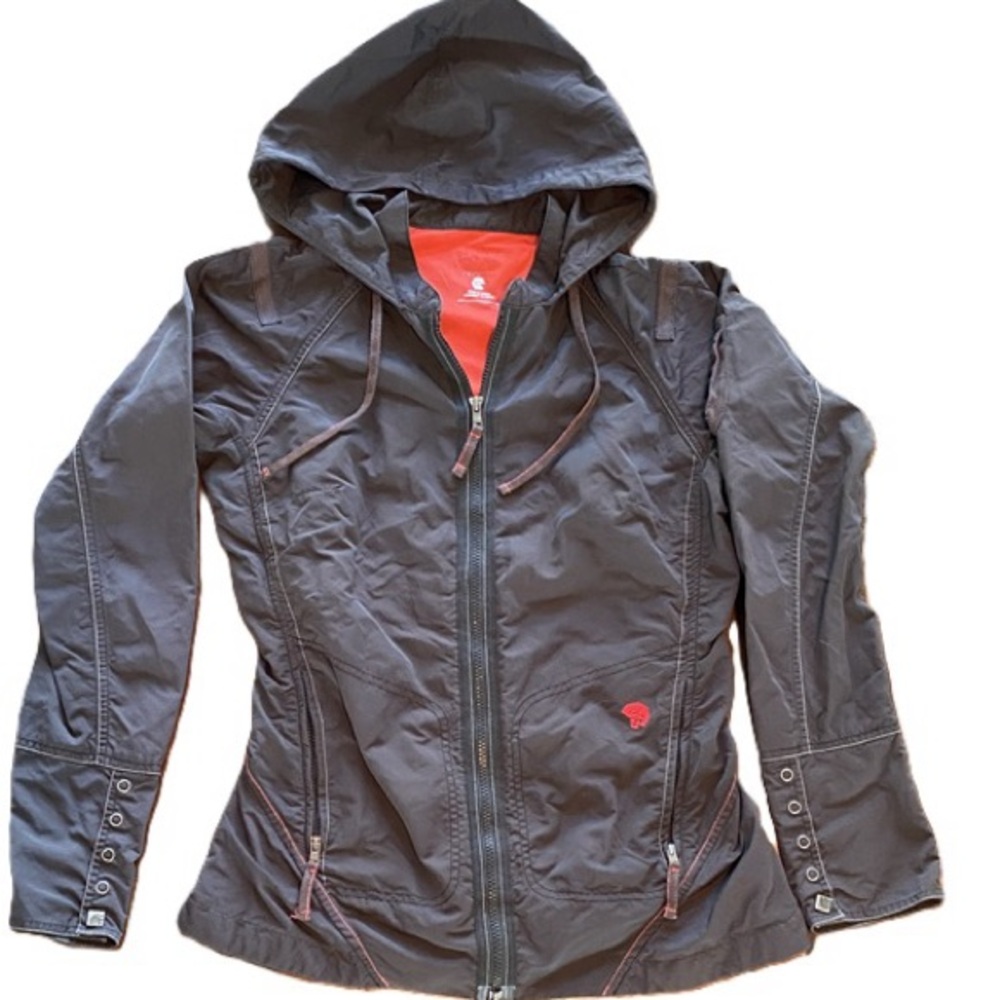 Mountain Hardwear Women's Dark Gray Hooded Windstopper Jacket, Size 6